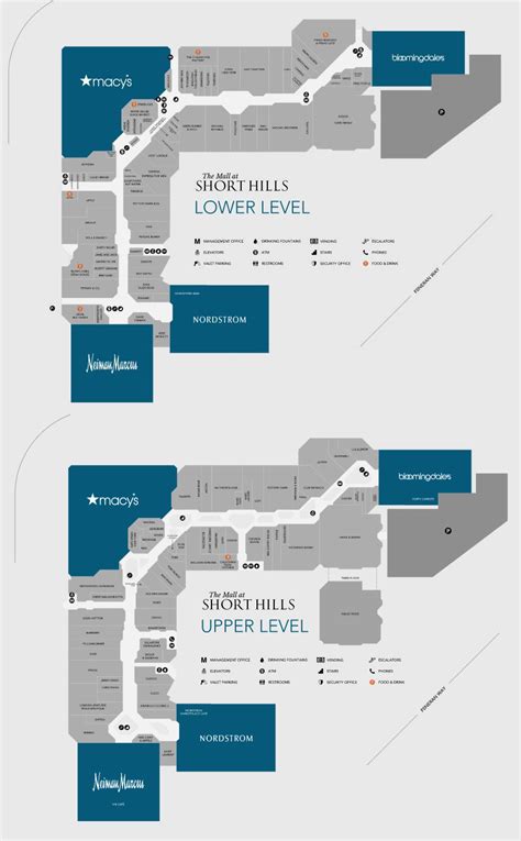 short hills mall directory map